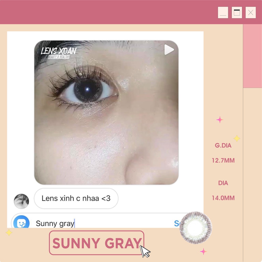 KÍNH ÁP TRÒNG SUNNY GRAY: LENS XÁM ÁNH NHŨ SIÊU TỰ NHIÊN| B.S COR| LENS XOẮN