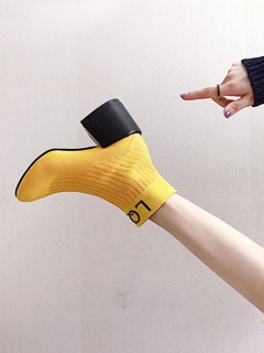 Boot len ngắn cổ gót vuông