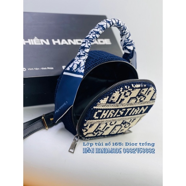 Túi Dior Trống Móc tay Handmade size 18cm