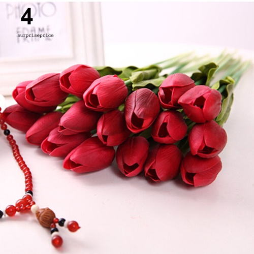Bó Hoa Tulip Nhân Tạo Bằng Lụa Latex Trang Trí Nhà Cửa / Tiệc Cưới