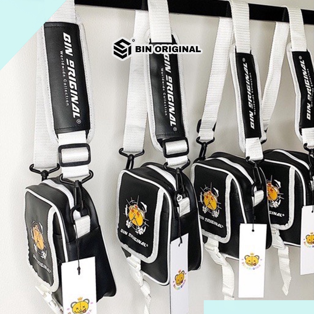 Túi Đeo Chéo Nam Nữ Mini Cao Cấp BIN ORIGINAL Chất Liệu Simili Da Cao Cấp Nhập Khẩu Bền Bỉ Chống Thấm Nước