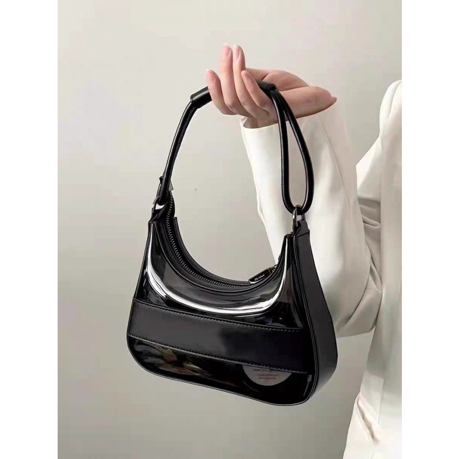 Túi kẹp nách dây xích vintage túi nhựa trong suốt 2 dây đeo vô cùng