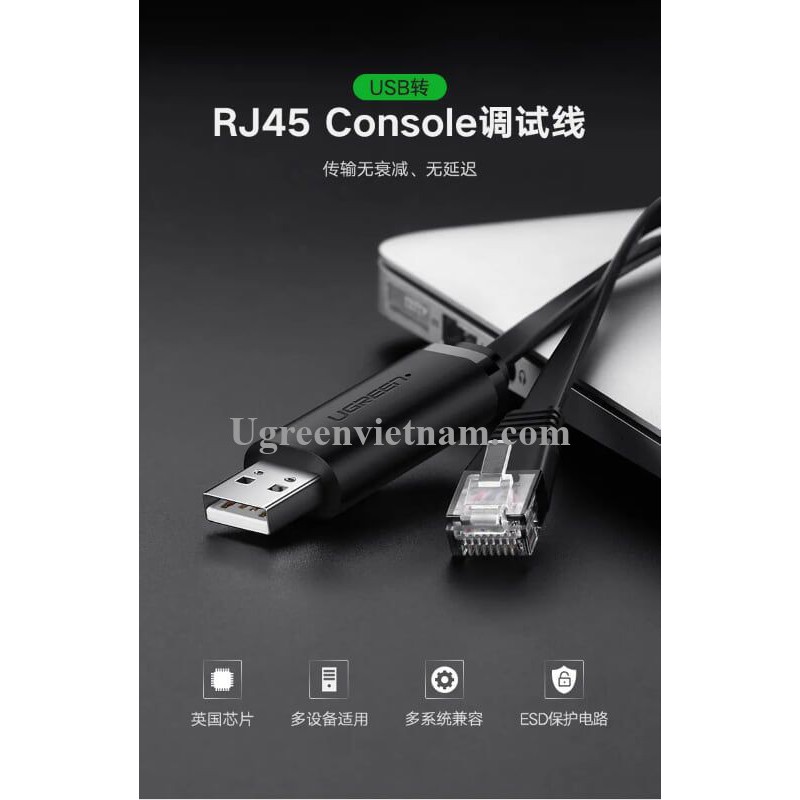 Cáp lập trình Console USB to RJ45 FTDI chính hãng Ugreen 50773 cao cấp
