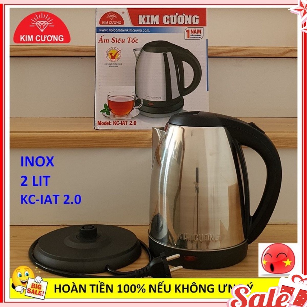 Ấm đun siêu tốc inox Hiệu kim Cương