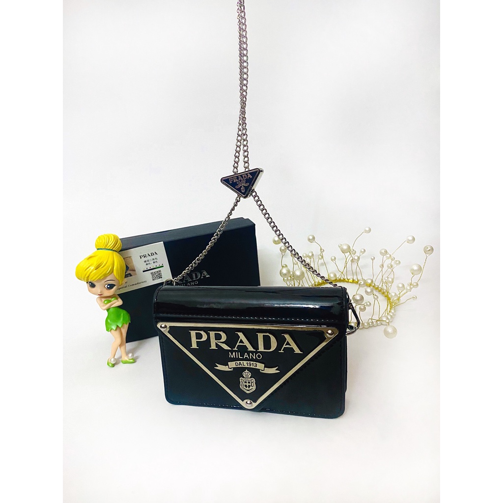 Túi xách đeo chéo da bóng mini fullbox 19cm