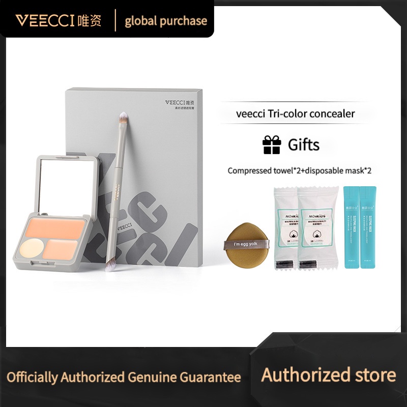 veecci kem nền ba màu che khuyết điểm dạng lỏng đĩa liền mạch khắc phục quầng thâm để che các đốm mụn và vết thâm