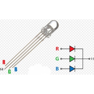 Led rgb 4 chân 7 màu 5mm âm chung - sl 10