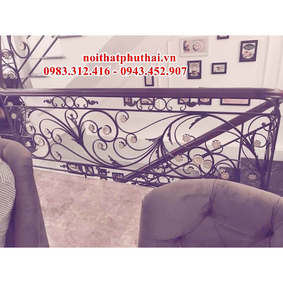 Thi công lan can cầu thang sắt nghệ thuật cho biệt thự