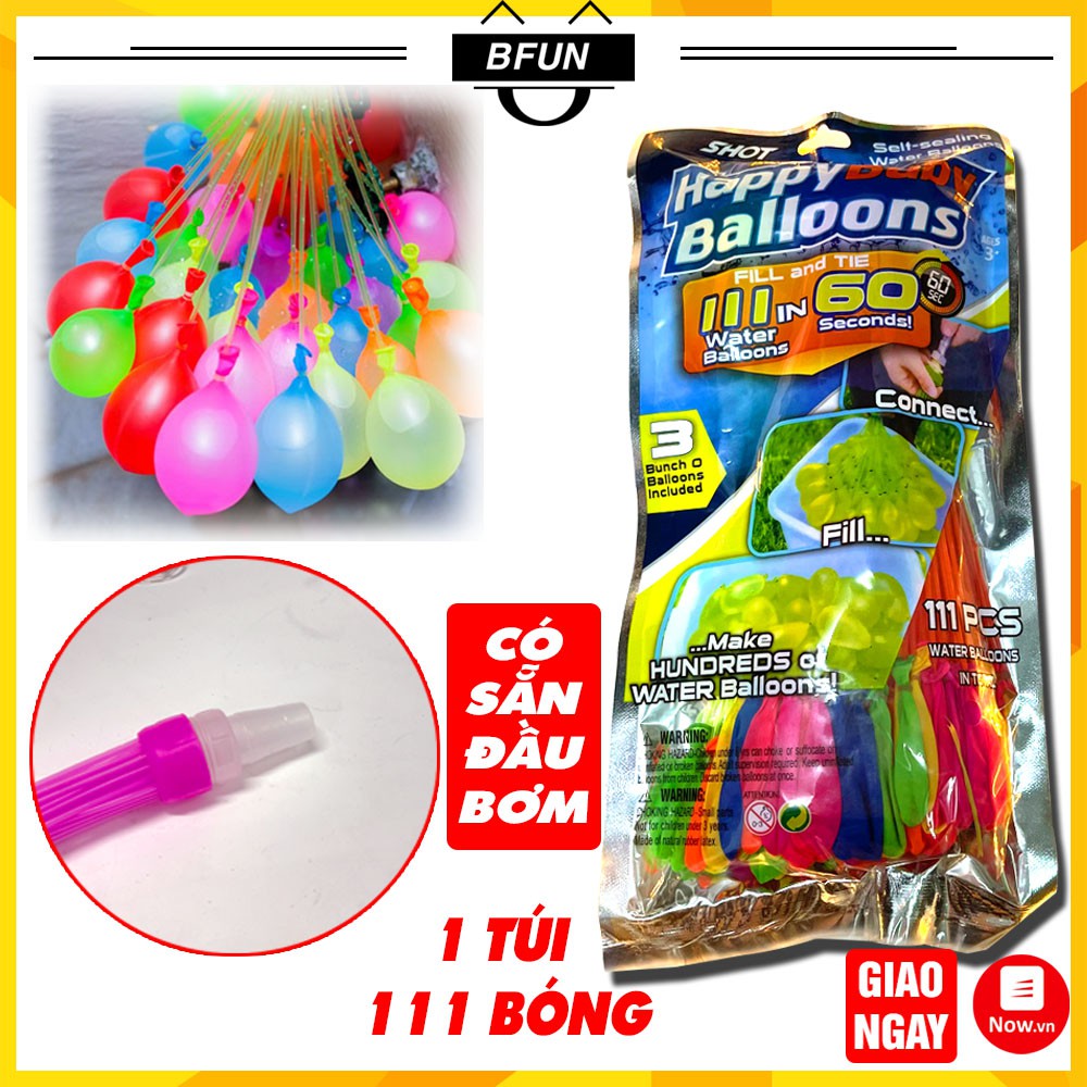 Bộ (111 QUẢ) Bong Bóng Nước Chùm HappyBaby Balloon - Bóng Bay Nước - Đồ Chơi Trẻ Em BFUN