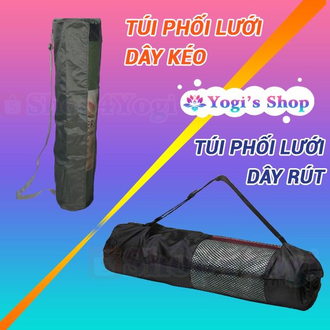 Túi Đựng Thảm Yoga GYM Phối Lưới Được Chọn Màu | Bao Đựng Thảm Kiểu Dây Kéo &amp; Dây Rút