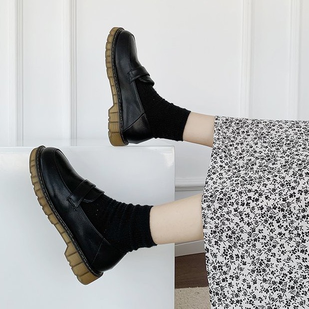 Hàn Quốc phiên bản của nữ sinh đôi giày con nít nhung vòng tròn đầu vuông gót chân | BigBuy360 - bigbuy360.vn