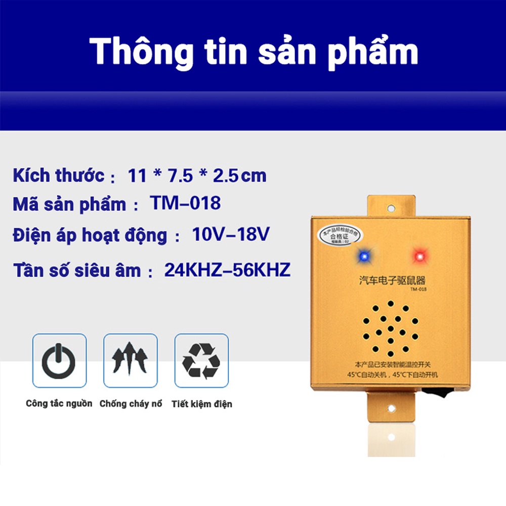 Máy Đuổi Chuột Sóng Âm Chuyên Dụng Cho Xe Hơi - Thương Hiệu ChiTian Sử Dụng Điện 12V