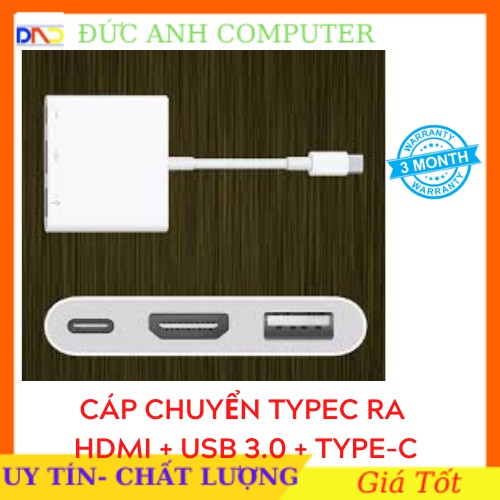 Bộ Adapter cáp chuyển Type-C sang HDMI 4k/USB/TypeC 3 trong 1 dùng trong trình chiếu cho laptop táo,Smart Phone