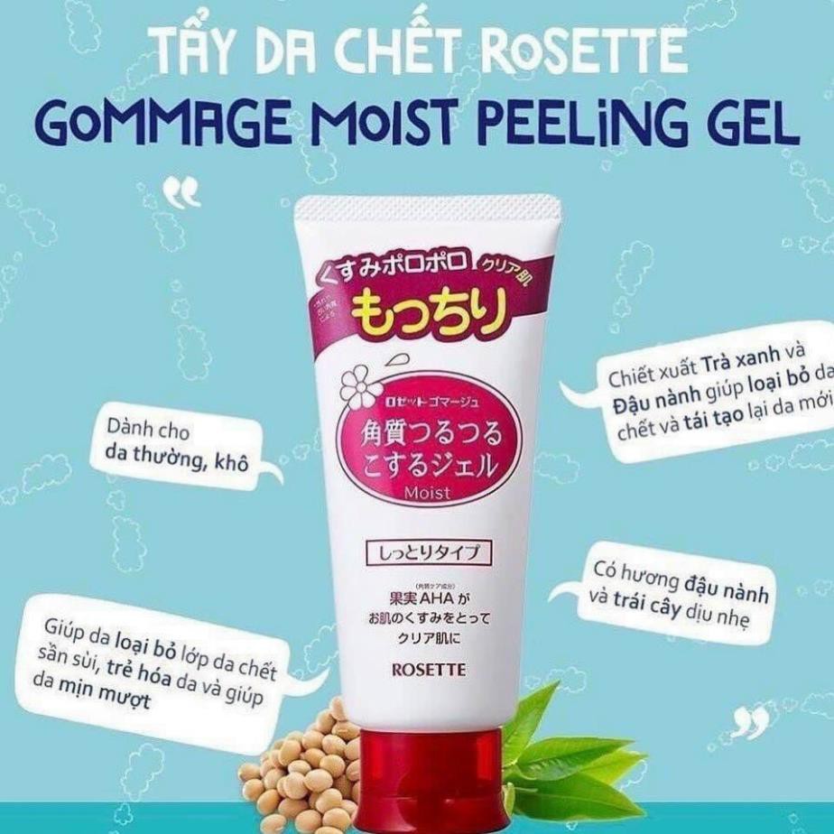 TẨY DA CHẾT ROSET NHẬT CẬP BẾN ĐỦ 2 MÀU XANH - HỒNG  Tẩy Da Chết Rosette Peeling Gel