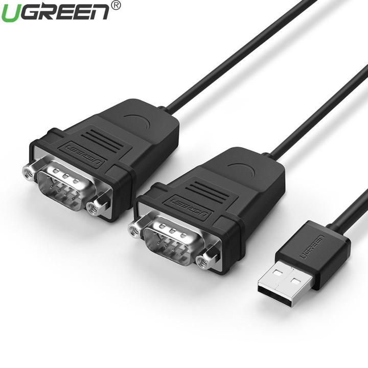 Cáp chuyển USB 2.0 to 2 Com RS232 Ugreen 30769 Chính hãng