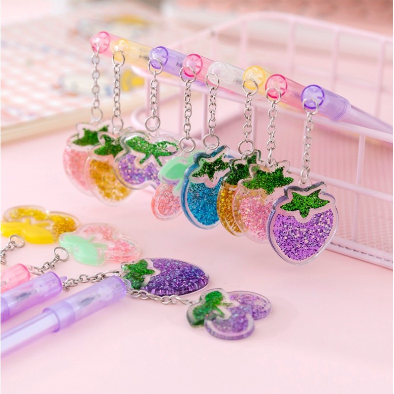 Bút bi nước móc quả dâu lấp lánh