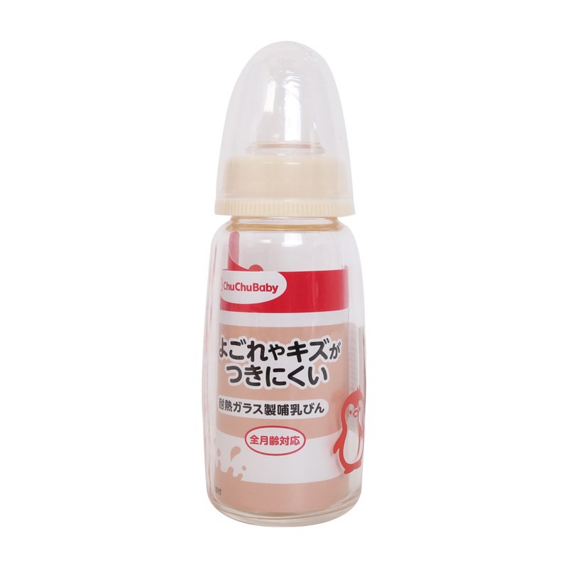 Bình sữa Chuchu 150ml (thủy tinh, núm ty silicone)