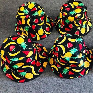 Nón tai bèo trái cây nền đen