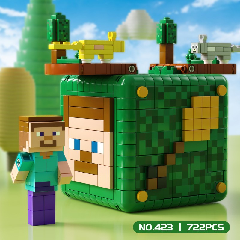 Đồ Chơi Lắp Ráp Kiểu Lego Minecraft My World Mô Hình Chiếc Hộp Ma Thuật MECHANISM Magic Box LW No.423 Với 722 Mảnh Ghép