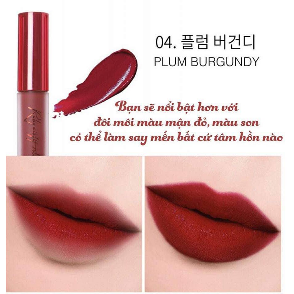 Son Kem Lì Lên Màu Siêu Chuẩn, Siêu Mịn Carenel Ruby Airfit Velvet Tint