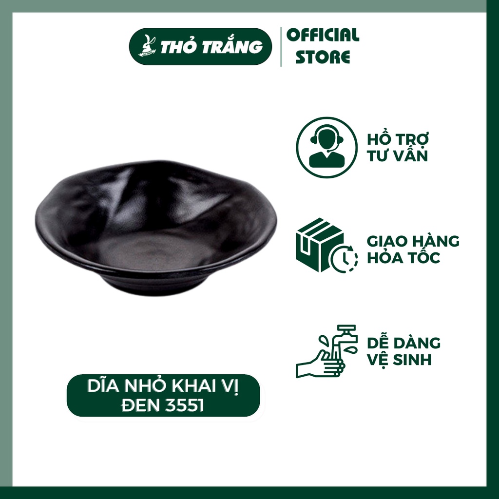 Dĩa nhỏ để khai vị đựng kim chi màu đen 3551