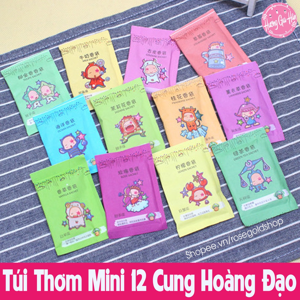 Túi Thơm Mini 12 Cung Hoàng Đạo - Túi Thơm Để Tủ Quần Áo/ Giày Dép/ Balo (Giao Ngẫu Nhiên)