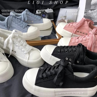 Giày thể thao nữ đế bánh mì, giày sneaker độn đế dáng basic dễ phối đồ