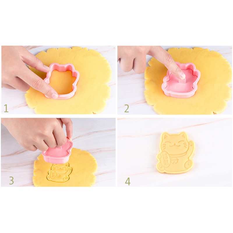 Set 6 Khuôn Nhựa Làm Bánh Quy Họa Tiết Năm Mới