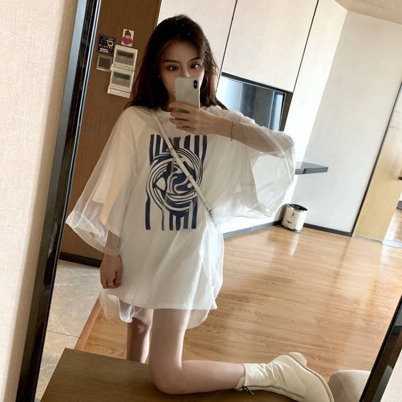 Đầm thun tay lỡ dáng rộng cỡ lớn thiết kế trẻ trung cho nữ