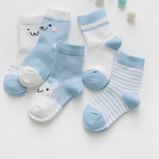 Set 5 đôi tất len cotton cổ cao cho bé