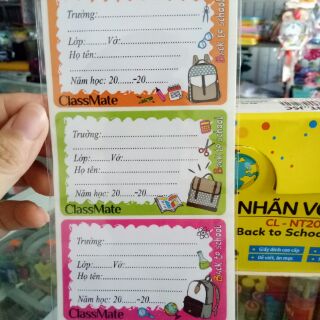 Nhãn vở Calssmate Back to school