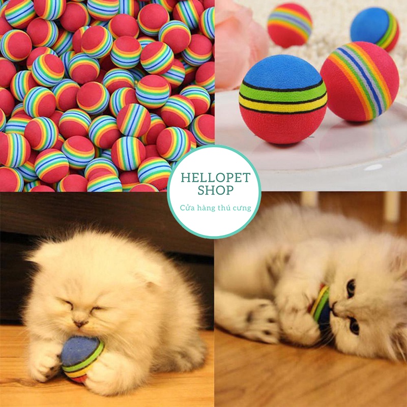 Đồ chơi cho mèo HELLOPET bóng vờn cào móng cho mèo cao cấp, Bóng đồ chơi mút cao cấp bắt mắt cho thú cưng H70