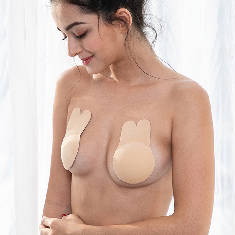 Miếng Dán Nhũ Hoa Thiết Kế Hình Tai Thỏ Dễ Thương Thoáng Khí Dành Cho Nữ