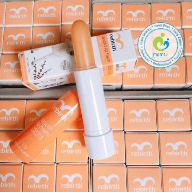 Son dưỡng môi (3.7g) nhau thai cừu Rebirth Lanolin Lip Balm, Úc