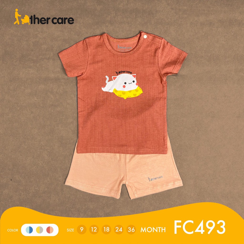 Bộ Quần Áo Trẻ em CT FatherCare Cài Vai - In hình Mèo FC493