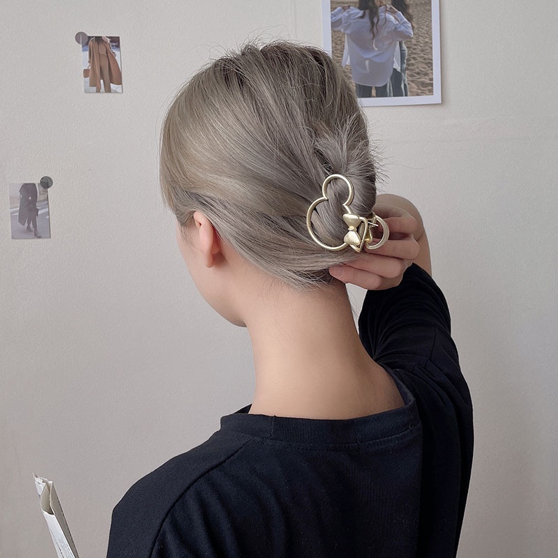 Kẹp tóc kim loại thiết kế đơn giản dễ thương