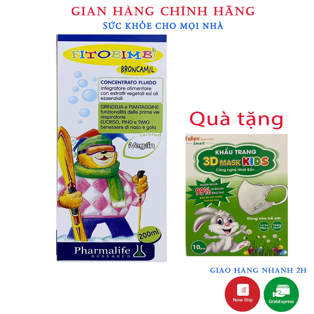 Fitobimbi Broncamil.Giảm Ho Đờm,Viêm Họng,Viêm Phế Quản.Làm Dịu Mát Đường Hô Hấp