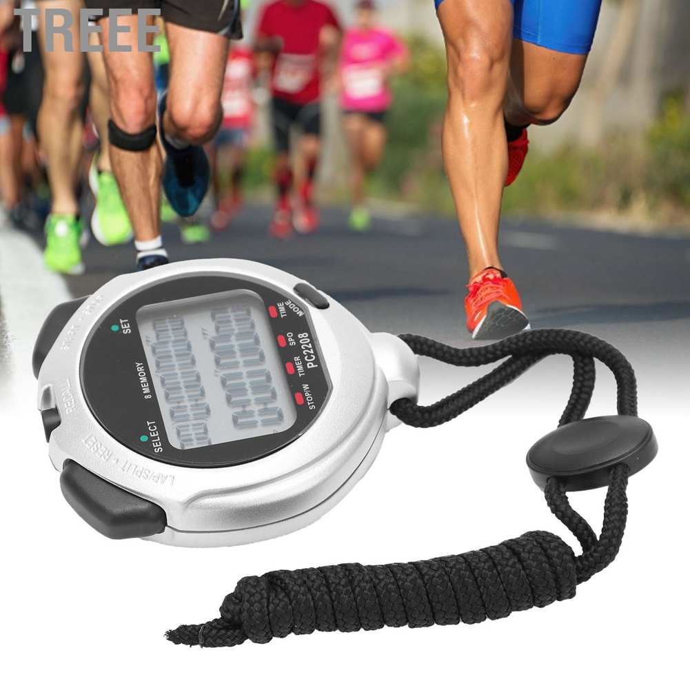 Treee Portable Running Stopwatch Sport Counter Alarm Referee Chronograph Digital Timer