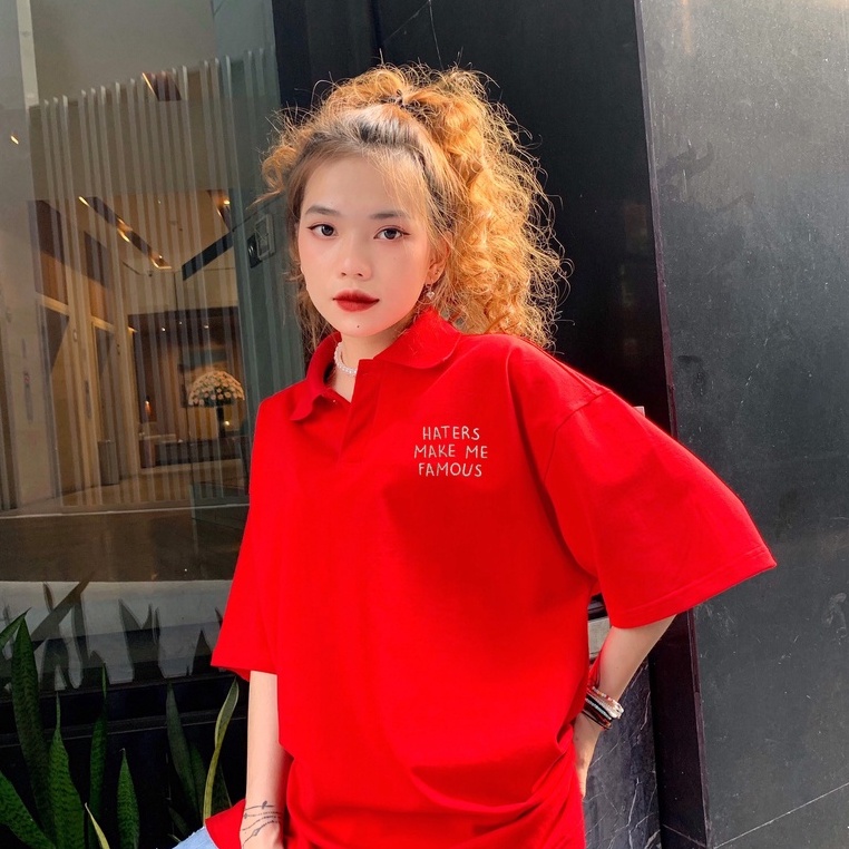 Áo Thun Polo BOBUI saigon V1 nam nữ unisex form rộng có cổ tay lỡ