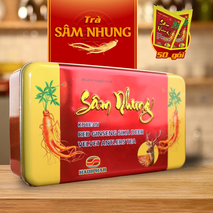 Trà Sâm Nhung chiết xuất từ Hồng Sâm bồi bổ cơ thể, tăng cường sức khỏe, phù hợp với người già, mới ốm dậy (50 gói)