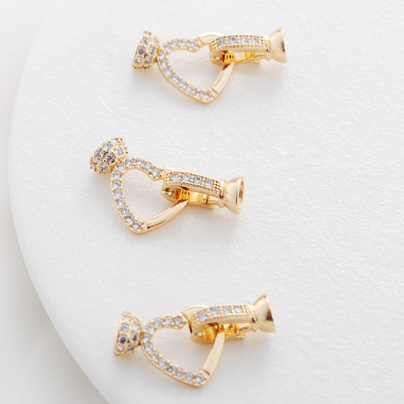 Phụ Kiện Dây Chuyền 14k Đính Đá Zircon Hình Trái Tim Xinh Xắn