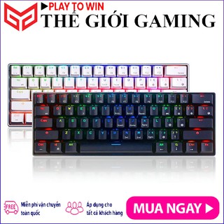Bàn phím cơ không dây Royal Kludge RK61 RGB, Gồm 61 phím kết nối Bluetooth kép pin sạc 750mAh - BẢO HÀNH 12 THÁNG