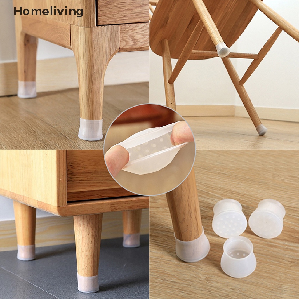 Bộ 4 Miếng Bọc Chân Bàn Ghế Bằng Silicone Chống Trượt Tiện Dụng