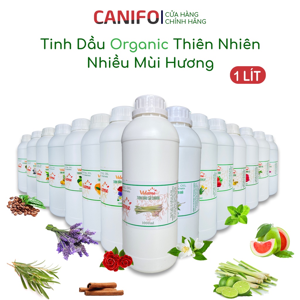 Tinh Dầu Xông Phòng 1 lít CANIFO 35 Mùi - Hàng Chính Hãng, Sả Chanh, Bạc Hà, Quế, Oải Hương, Tràm Gió, Cà Phê, Hoa Nhài