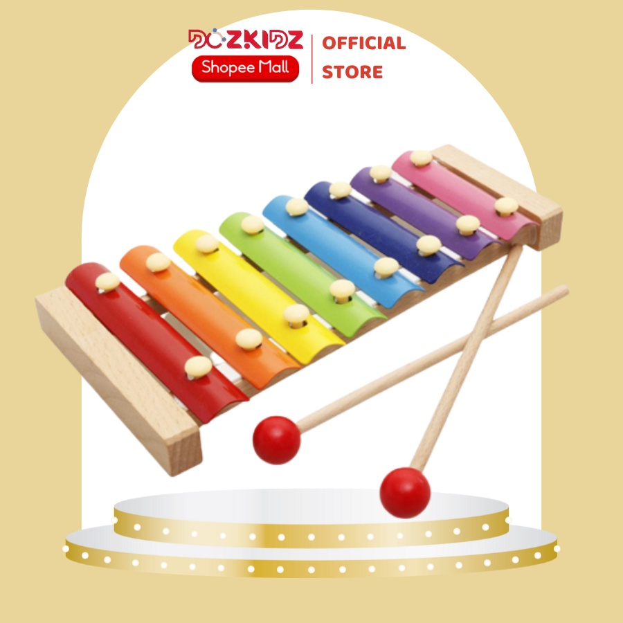 Đồ chơi âm nhạc, đàn xylophone 8 âm bằng gỗ phát triển thính giác cho bé - DOZKIDZ
