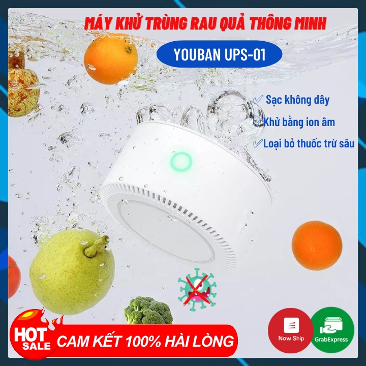 Máy Rửa Và Khử Trùng Rau Củ Quả Của Xiaomi YOUBAN UPS-01 Loại Bỏ Hóa Chất Độc Hại, Thịt Cá, Thực Phẩm Ozone