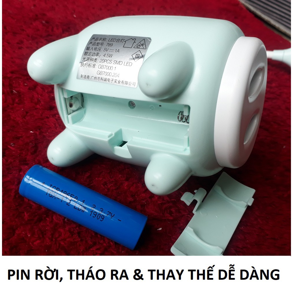 Đèn học để bàn chống cận đèn led sạc tích điện tiện lợi đọc sách KM36011.36018