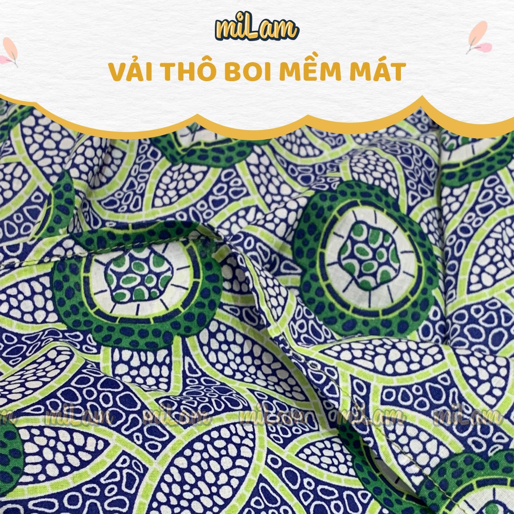 Áo sơ mi hoa lá đi biển cho bé trai MILAM style Hàn Quốc chất thoáng mát cho mùa hè