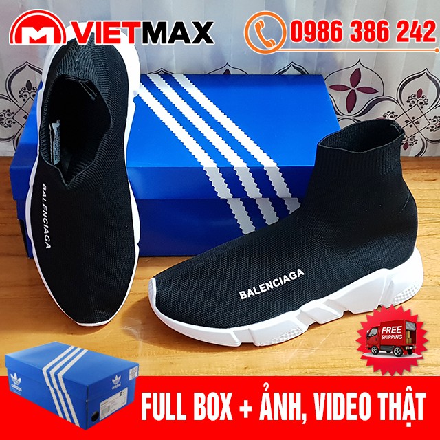 [Mã FAXANH245 giảm 10K đơn 50K] 🎁 [FREE SHIP + BOX] Giày Balen Cổ Chun Đen Trắng Cổ Cao Hàng Chất Lượng | BigBuy360 - bigbuy360.vn