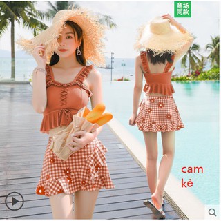 ( Hàng order) Bộ bikini 2 mảnh quần váy kín đáo